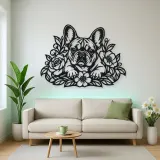 French Bulldog Floral Metal Wall Art | Pet Lover Silhouette Decor