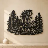 Horse in Forest Metal Wall Art | Equestrian Wall Decor - lifestyle view 3