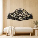 Mountain Sunset Arc Metal Wall Art | Nature Silhouette Decor - lifestyle view 5