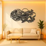 Sea Turtle Current Metal Wall Art | Coastal and Nautical Wall Decor