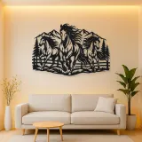 Three Horse Herd Metal Wall Art | Equestrian Wall Decor