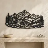 Waterfall Mountain Valley Metal Wall Art | Nature Silhouette Decor - lifestyle view 3