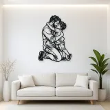 Single Father Child Metal Wall Art | Family Silhouette Decor