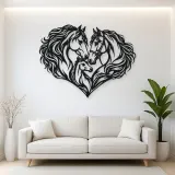 Horse Heart Profiles Metal Wall Art | Equestrian Wall Decor