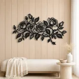 Rose Vine Embrace Metal Wall Art | Botanical Metal Wall Decor - lifestyle view 5