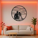 Sunset Silhouette Metal Wall Art | Romantic Couple Decor