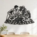 Family Picnic Metal Wall Art | Family Silhouette Decor - lifestyle view 4