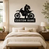 Personalized Dirt Bike Couple Metal Wall Art - lifestyle view 2