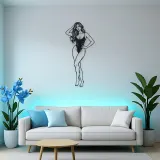 Standing Contrapposto Metal Wall Art | Minimalist Woman Line Art