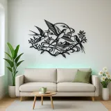Swallow Flight Flow Metal Wall Art | Wildlife Silhouette Decor