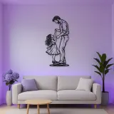 Father Daughter Dance Metal Wall Art | Family Silhouette Decor