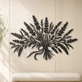 Lavender Bouquet Metal Wall Art | Botanical Metal Wall Decor - lifestyle view 5