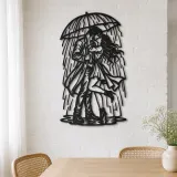 Rainy Day Kiss Metal Wall Art | Romantic Couple Decor - lifestyle view 4