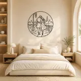 City Walk Lovers Metal Wall Art | Romantic Couple Decor - lifestyle view 2