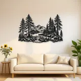 Tall Cedar Grove Metal Wall Art | Botanical Metal Wall Decor