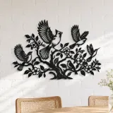 Birds Rising from Tree Metal Wall Art | Wildlife Silhouette Decor - lifestyle view 4