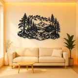 Whispering Pine Forest Metal Wall Art | Nature Silhouette Decor