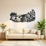 Santorini Coastal Line Metal Wall Art | Travel and City Wall Decor