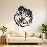 Forehead Touch Metal Wall Art | Romantic Couple Decor