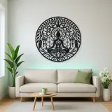 Meditation Silhouette Circle Metal Wall Art | Movement Silhouette Decor