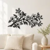 Décoration murale en métal Cherry Blossom Branch | Décor mural botanique en métal