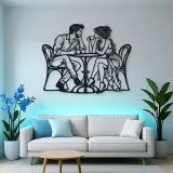 Coffee Date Couple Metal Wall Art | Romantic Couple Decor