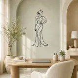 Elegant Hand on Hip Metal Wall Art | Romantic Couple Decor - lifestyle view 4
