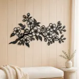 Cherry Blossom Branch Metal Wall Art | Botanical Metal Wall Decor - lifestyle view 5