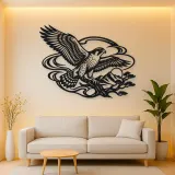 Falcon Wind Curve Metal Wall Art | Wildlife Silhouette Decor