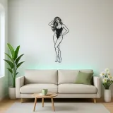 Standing Contrapposto Metal Wall Art | Minimalist Woman Line Art
