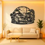 Cozy Home Horizon Metal Wall Art | Nature Silhouette Decor