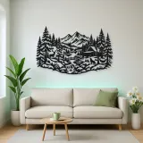 Winter Pine Forest Metal Wall Art | Nature Silhouette Decor