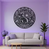 Yin-Yang Waves Metal Wall Art | Spiritual Boho Metal Decor