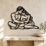 Quiet Night Cuddle Metal Wall Art | Romantic Couple Decor - lifestyle view 3