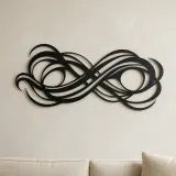 Verflochtene Wellenbänder Metall-Wandkunst | Moderne abstrakte Metall-Deko