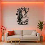 Faceless Fashion Muse Metal Wall Art | Minimalist Woman Line Art