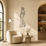Catwalk Turn Pose Metal Wall Art | Fashion Figure Wall Decor - lifestyle view 5