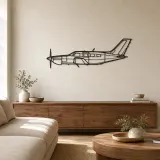 Silhouette de avión PA-46-350P Malibu Mirage en metal, decoración mural de aviación, decoración de piloto