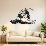 Seated Side Stretch Metal Wall Art | Movement Silhouette Decor
