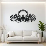 Headphones Sound Wave Metal Wall Art | Music Room Wall Decor