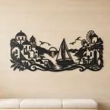 Greek Island Sail Metal Wall Art | Coastal and Nautical Wall Decor - lifestyle view 5