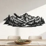 Eagle Ridge Mountain Metal Wall Art | Wildlife Silhouette Decor - lifestyle view 4