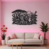 Safari Animal Horizon Metal Wall Art | Wildlife Silhouette Decor