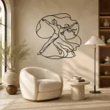 Contemporary Duet Curve Metal Wall Art | Couple Dance Wall Decor - lifestyle view 5