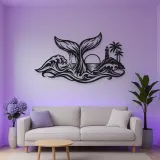 Whale Tail Ocean Metal Wall Art | Coastal and Nautical Wall Decor