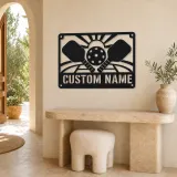 Personalized Pickleball Metal Wall Art with Sunrise Court - lifestyle view 3