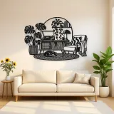 Record Player Corner Metal Wall Art | Music Room Wall Decor