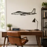 F-15E Strike Eagle Airplane Silhouette Metal Wall Art, Metal Aircraft Silhouette, Aviation Wall Decor, Aviator Decor - lifestyle view 4