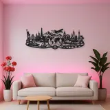 World Map Travel Line Metal Wall Art | Travel and City Wall Decor