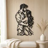 Tender Forehead Kiss Metal Wall Art | Romantic Couple Decor - lifestyle view 5